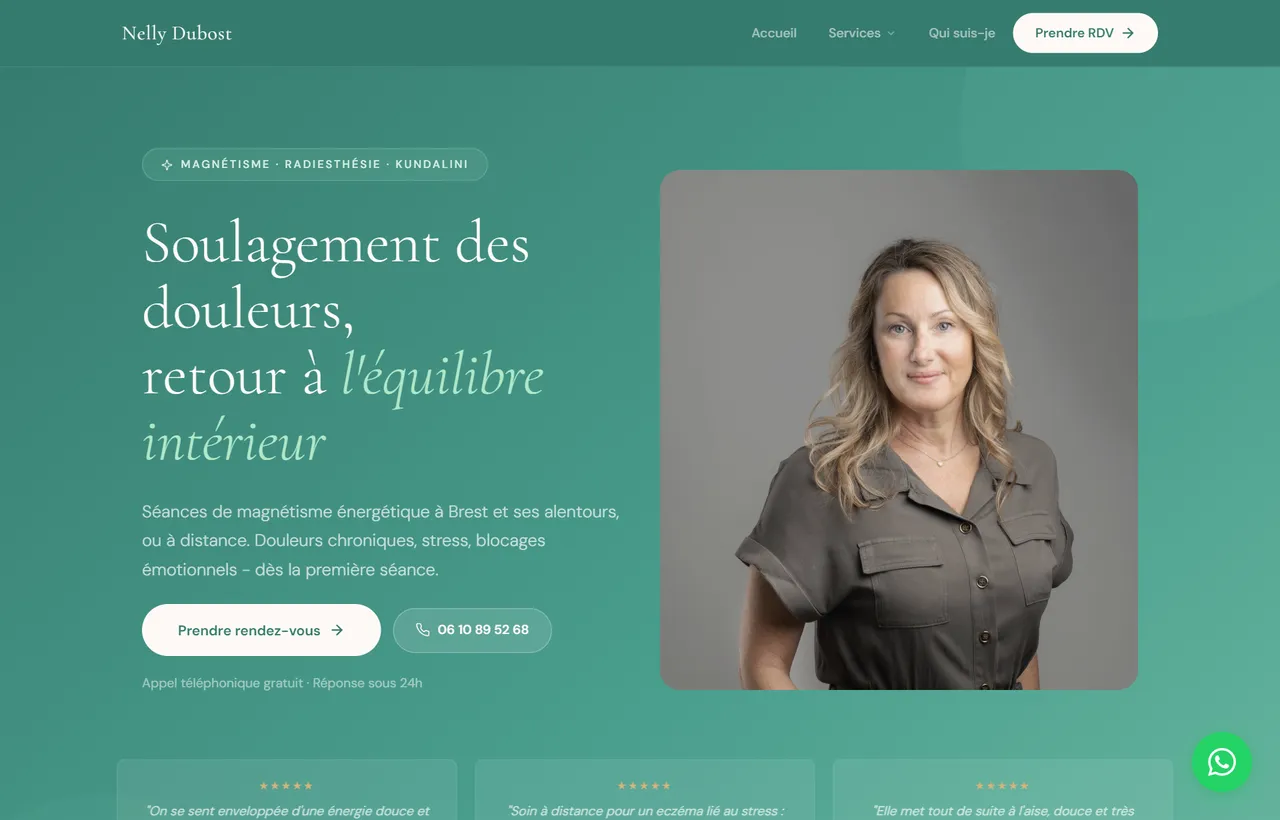 Page d'accueil du site Magnétisme Brest